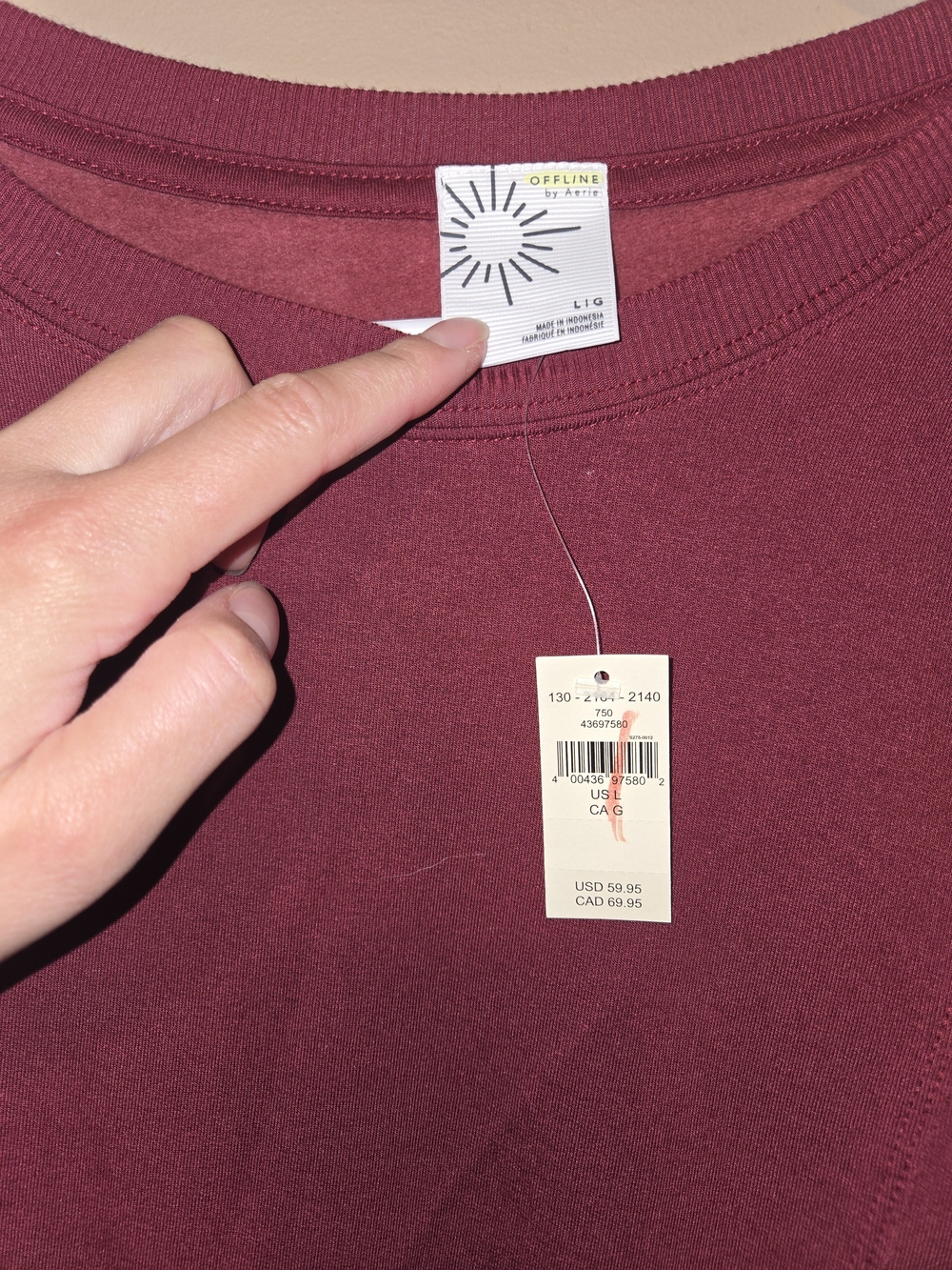 OFFLINE by Aerie Cropped Sweatshirt - NWT